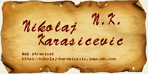 Nikolaj Karašićević vizit kartica